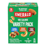 Emerald Nuts Mixed Nuts Variety Pack 18ct (1-Pack) , 100-Calorie Individual Packs , Features Dry Roasted Almonds, Natural Almonds & Walnuts