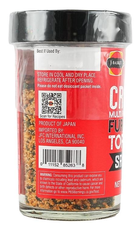 Crunchy Sriracha Flavored Furikake Rice Seasoning - Great for Popcorn, French Fries, Vegetables and more - 1.76 ounce bottle