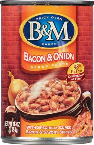B&M Baked Beans, Bacon & Onion, 16 Ounce (Pack of 12)
