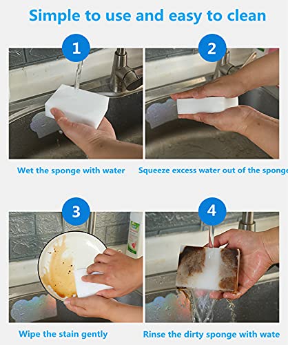 BAISENJIE Magic Sponges Eraser,10 Pack Melamine Sponge in Bulk,2X Density,Long Lasting,Cleaning Sponge for Kitchen, Bathroom,Bathtub, Sink,Furniture