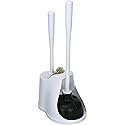 Toilet Plunger and Brush Set with Holder, 2-in-1 Heavy Duty Toilet Plunger & Durable Bowl Brush Combo, Bathroom Cleaning Kit with Modern Caddy Stand