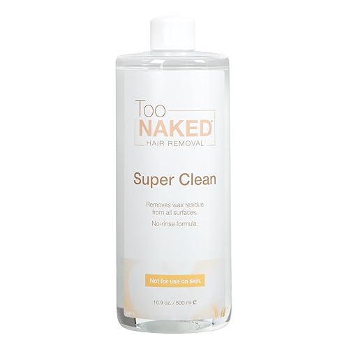 Too Naked Hair Removal Super Clean Wax Warmer Cleaner, Wax Surface Cleaner, 100% Vegan, 16.9 oz.