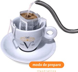 Drip Coffee (Pocket Coffee) - Sachets with Flexible Stems (box with 7 units) - 70g - Get Up Coffee 200% More Caffeine for Maximum Performance - Ideal