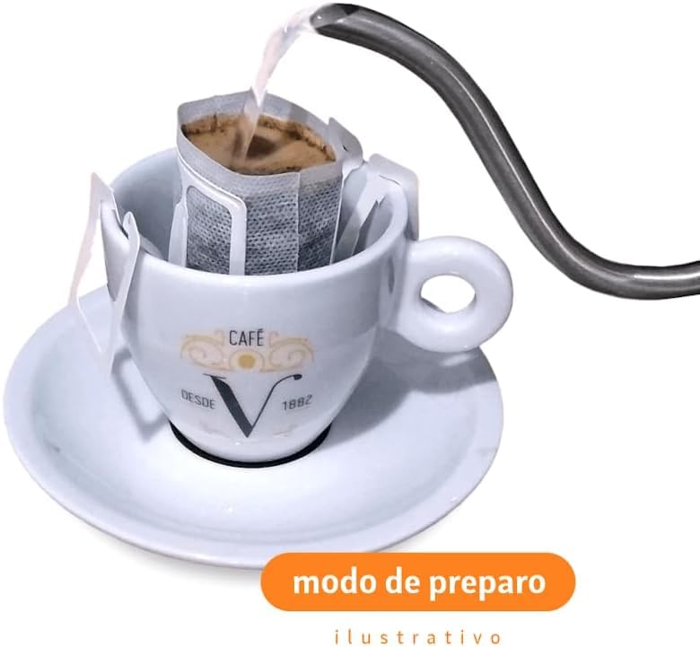 Drip Coffee (Pocket Coffee) - Sachets with Flexible Stems (box with 7 units) - 70g - Get Up Coffee 200% More Caffeine for Maximum Performance - Ideal