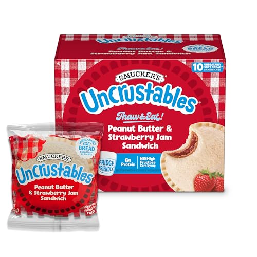 Smucker’s Uncrustables Peanut Butter & Strawberry Jam Sandwiches, 10 Count, 2 Oz. Each, Frozen