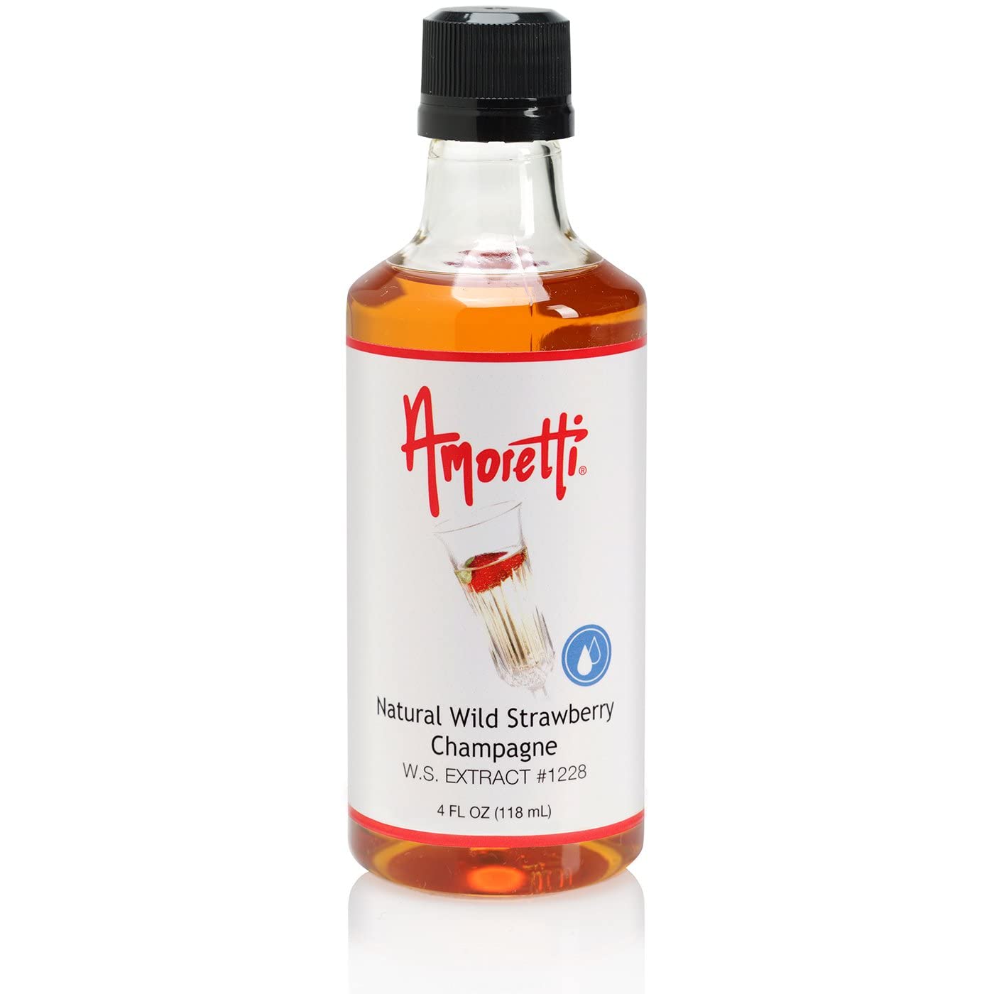 Amoretti - Natural Wild Strawberry Champagne Extract Water Soluble 2 oz - Highly Concentrated & Perfect For Pastry, Savory, Brewing, and more