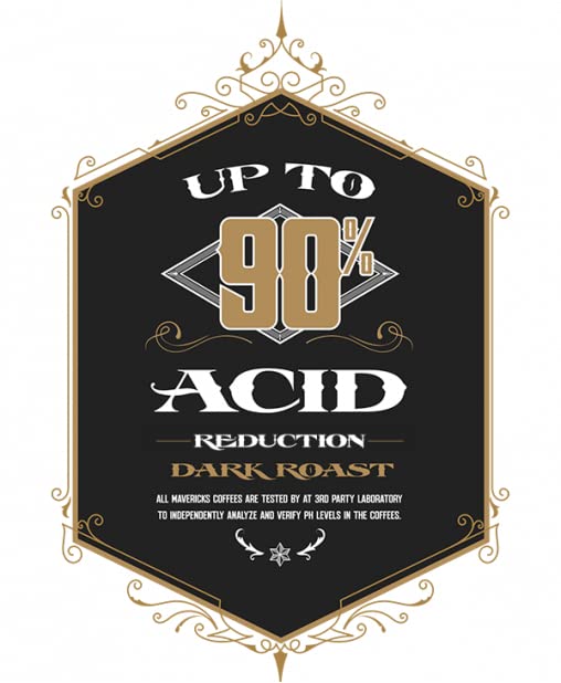Midnight Ride Blend | 90% Less Acid | Low Acid Coffee 100% Organic ingredients| Bold Roast - - Whole Bean 1lb