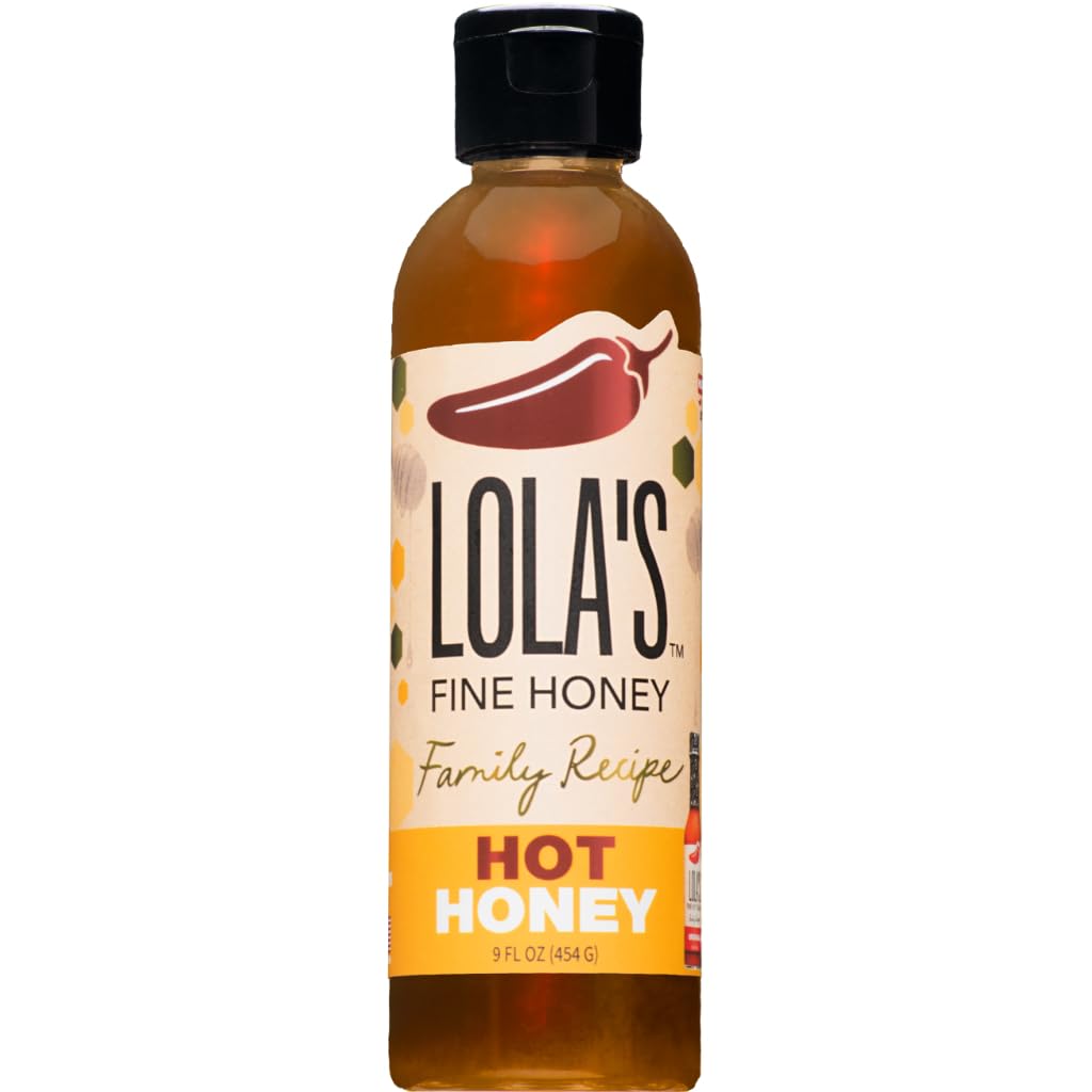Lola’s Fine Hot Honey Sauce, Sweet Honey Infused with Lola’s Original Spicy Dipping Sauce, Ideal for Fried Chicken, Biscuits, Cornbread, and More, 9