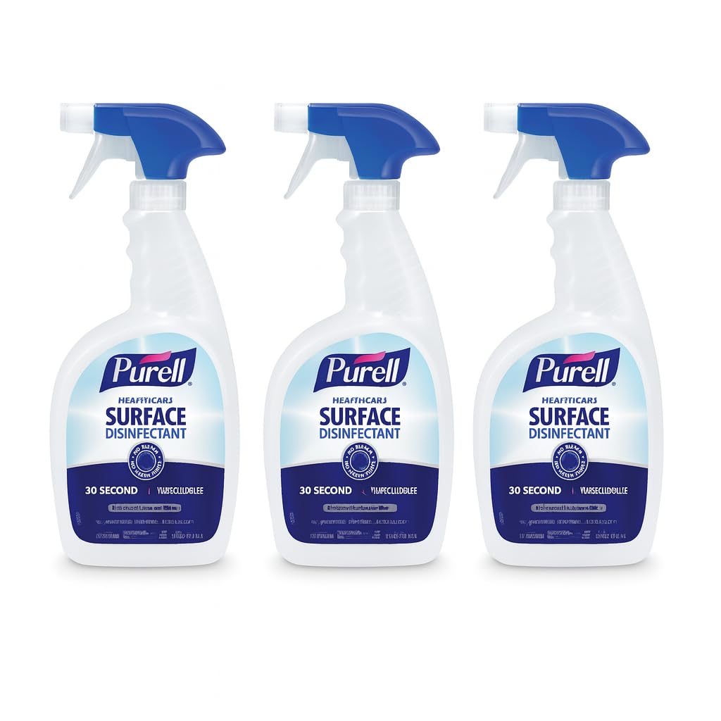 PURELL Healthcare Surface Disinfectant Spray, Fragrance Free, 32 fl oz Capped Bottle with Spray Trigger in Pack (Pack of 3) - 3340-03