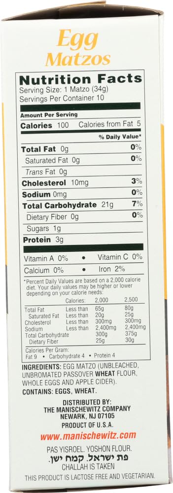 Manischewitz Passover Egg Matzo, 12 Ounce Boxes (Pack of 6)