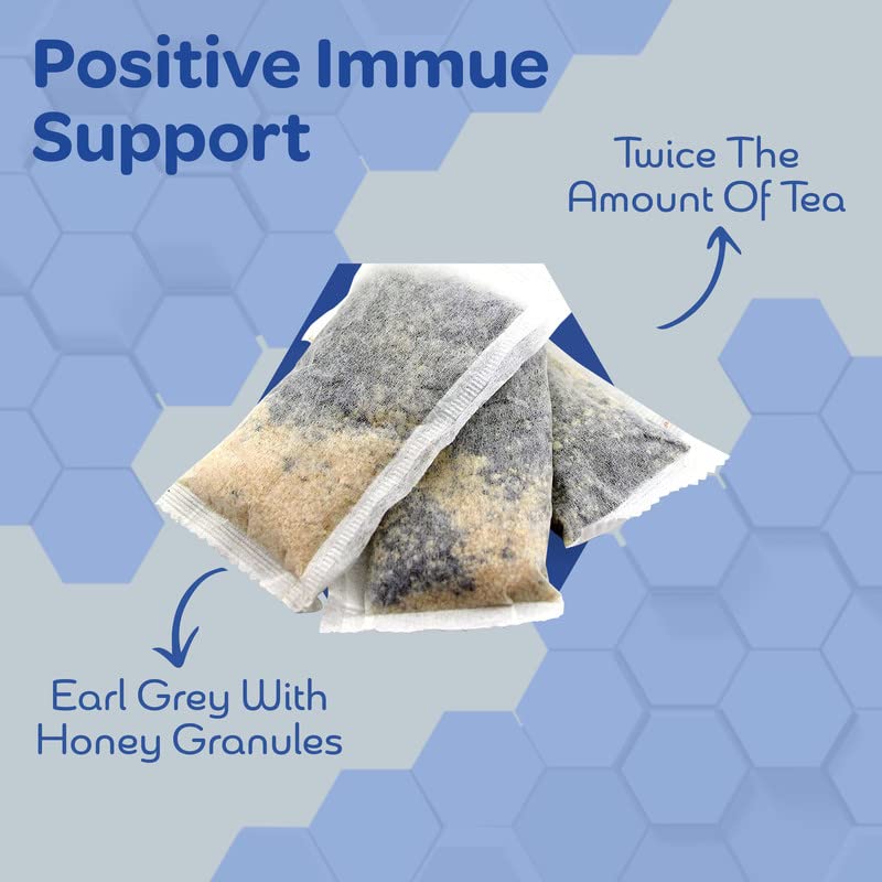 True Honey Earl Grey Tea Bags - Honey Crystals Blended in Every Sachet - Positive Immune Support - All Natural Organic Herbal Caffeinated Tea Bag 24
