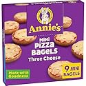 Annie's Frozen Mini Pizza Bagels, Three Cheese, Snacks, 9 Ct, 6.65 oz