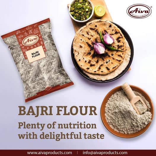 AIVA Pearl Millet Flour | Bajri Flour 2 Pound Bajra Atta, Bajri ka Atta, Bajri Flour