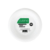 Cuisine White Round Plastic Plates - 6" (Pack of 100) - Durable & Microwave Safe Material - Perfect for Parties, Weddings, and Everyday Use