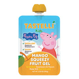 Tastelli Peppa Pig Kids Squeezy Fruit Gel - Mango Flavor - No Artificial Sweeteners or Flavors, Made with Real Fruit Juice, Fiber-Rich Prebiotic Gut