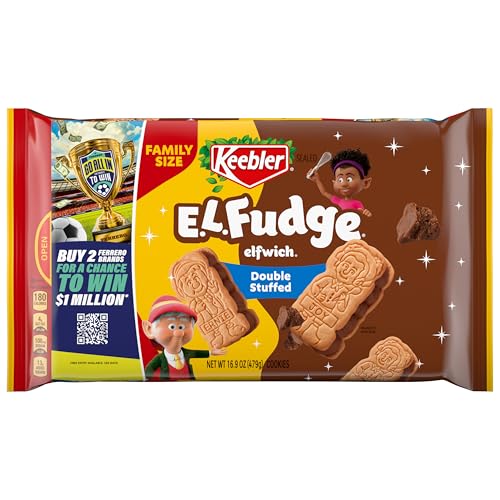 Keebler E.L. Fudge Double Stuffed Elfwich Cookies Family Size 16.9 oz