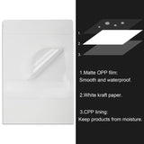 Blisstime 50 Pieces Resealable Bags for Small Business, White Kraft Paper Stand Up Pouches with Matte Window Reusable Heat Sealable Bags for Packaging