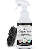 Final Touch AllStone Countertop Cleaner - Plant-Based Stone Safe Cleaning Spray with Scrub Brush - Daily Use Cleaner for Granite, Quartz, Marble