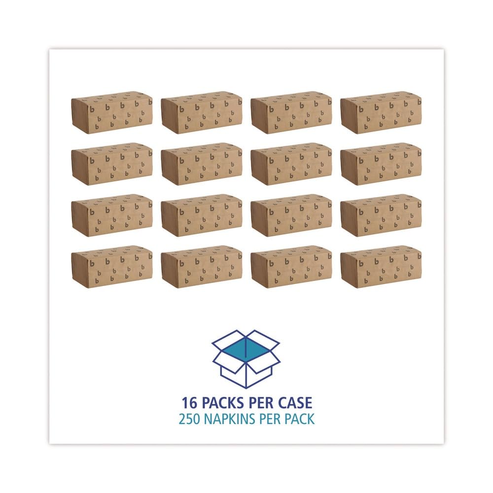 Boardwalk 6210 Paper Towel, 1-Ply Single-Fold, 9" Width x 9.45" Length, Natural (16 Pack of 250)