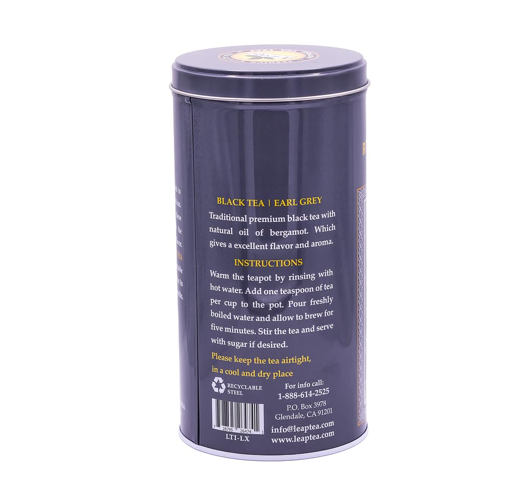 Royal Persian Tea Earl Grey Loose Leaf Ceylon Black Tea, Premium Ceylon Ceylon Tea with Real Bergamot Oil,12 oz (340g) Aromatic Citrus Flavor, Hot or