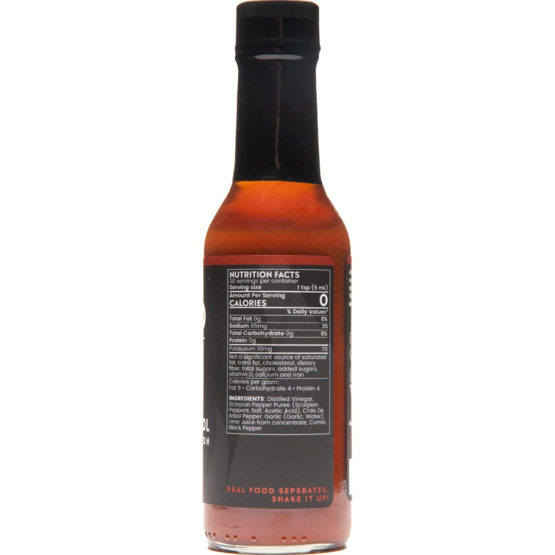 Garlic and Arbol Moruga Scorpion Hot Sauce By Bravado Spice Gluten Free, Vegan, Low Carb, Paleo Hot Sauce All Natural 5 oz Hot Sauce Bottle Award