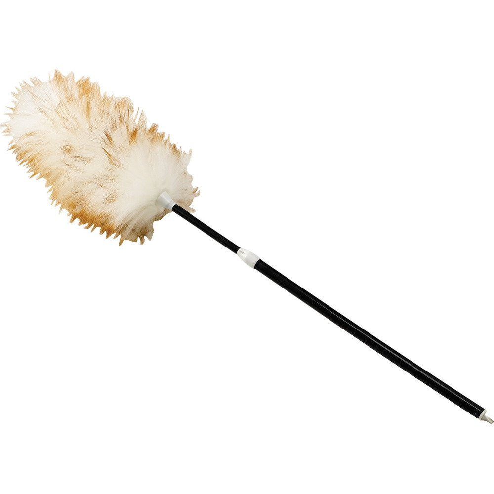 Rubbermaid Commercial Products Lambswool Duster with Telescoping Plastic Handle, 30"- 42", Black, for Industrial/Professional Dusting of Large Spaces