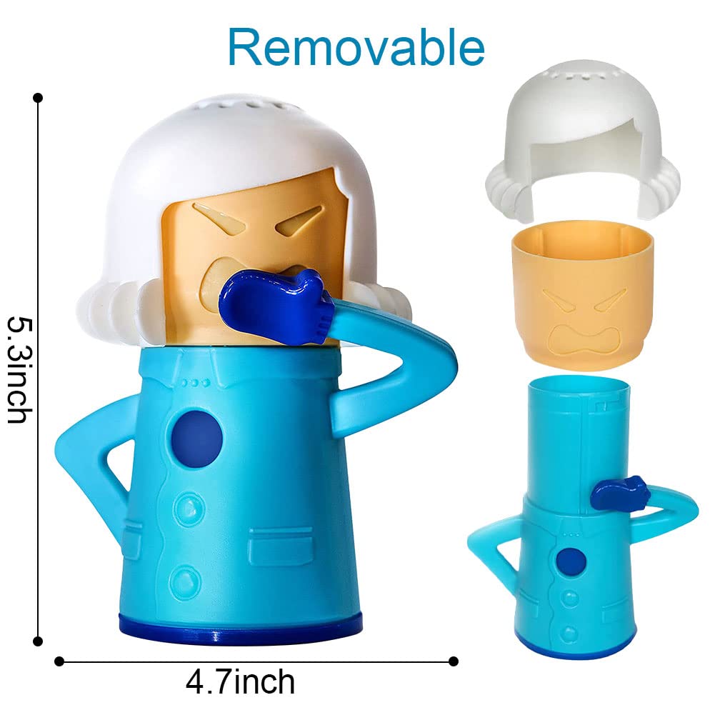 Abnaok 2PCS Angry Mama Microwave Cleaner with Chilly Mama Fridge Cleaner, Easily Clean in Minutes, Microwave cleaner Steam for Home or Office