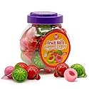 Fruit Gummy Balls Mix - 19 Ounce Jar (30 Count) - Jelly Filled Gummies - Individually Wrapped Gummy Candy - Watermelon, Strawberry, Peach - Chewy