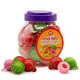 Fruit Gummy Balls Mix - 19 Ounce Jar (30 Count) - Jelly Filled Gummies - Individually Wrapped Gummy Candy - Watermelon, Strawberry, Peach - Chewy