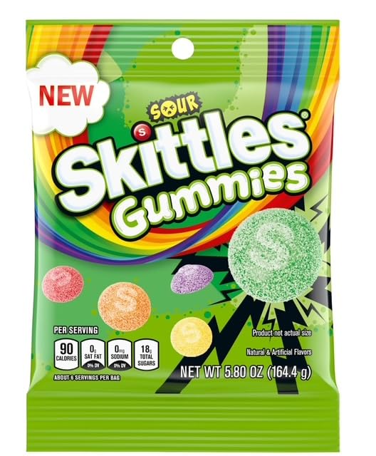 Bundl'd Skittles Gummies Variety Pack - 5 Bag Candy Sampler with Original Gummies, Sour, Wild Berry, Fuego Sweet & Spicy, and Freeze Dried Candy