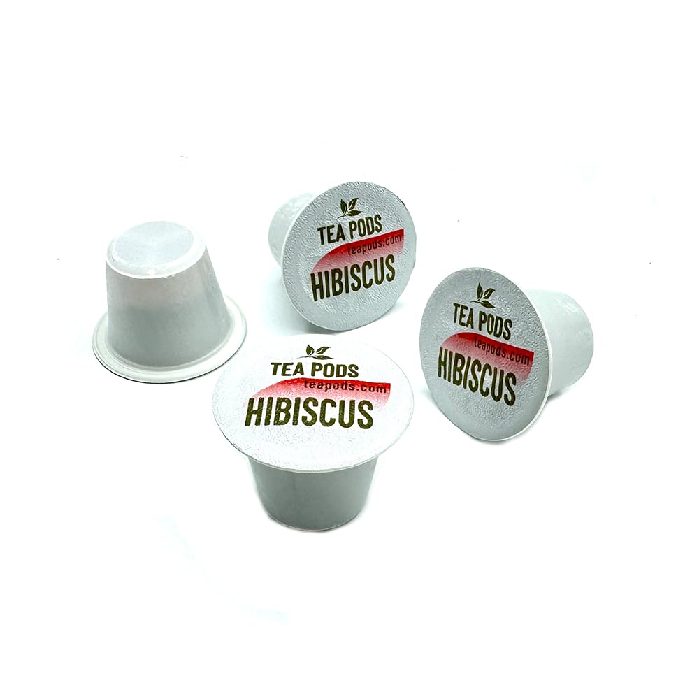 10 Hibiscus herbal pods compatible with Nespresso OriginalLine, hibiscus single-serve capsules for coffee machines
