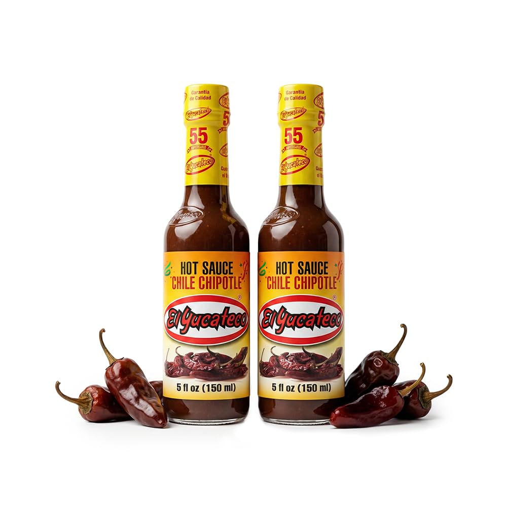 El Yucateco Chile Chipotle Hot Sauce, Authentic Mexican Chili Sauce, Bold Flavor, 5 fl oz, Pack of 2