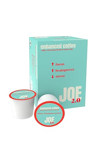 Joe 2.0 Nootropic Coffee Pods - Organic Medium Roast with Lion’s Mane, Ashwagandha, L-Tyrosine & L-Theanine | Focus, Brainpower & Stress Support |