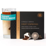 Luxury Instant Espresso - 160mg Caffeine, Hot or Iced Instant Coffees, Cold Brew Coffee, Double Shot Espresso, 12 Counts, 100% Arabica, Sugar Free, No