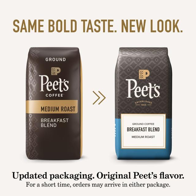 Peet's Coffee, Medium Roast Ground Coffee, 100% Arabica Coffee - Breakfast Blend 28 Ounce Bag