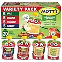 Mott's No Sugar Added Applesauce Variety Pack, 4 Flavors - Apple, Strawberry, Cinnamon & Blueberry, Made from Real Fruit, No Artificial Flavors, 3.2