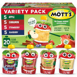 Mott's No Sugar Added Applesauce Variety Pack, 4 Flavors - Apple, Strawberry, Cinnamon & Blueberry, Made from Real Fruit, No Artificial Flavors, 3.2