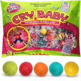 Cry Baby Extra Sour Bubble Gum, 12 OZ Bag of Individually Wrapped Gumballs 5 Mouth Puckering Flavors: Lemon, Cherry, Berry, Orange, and Apple, Perfect