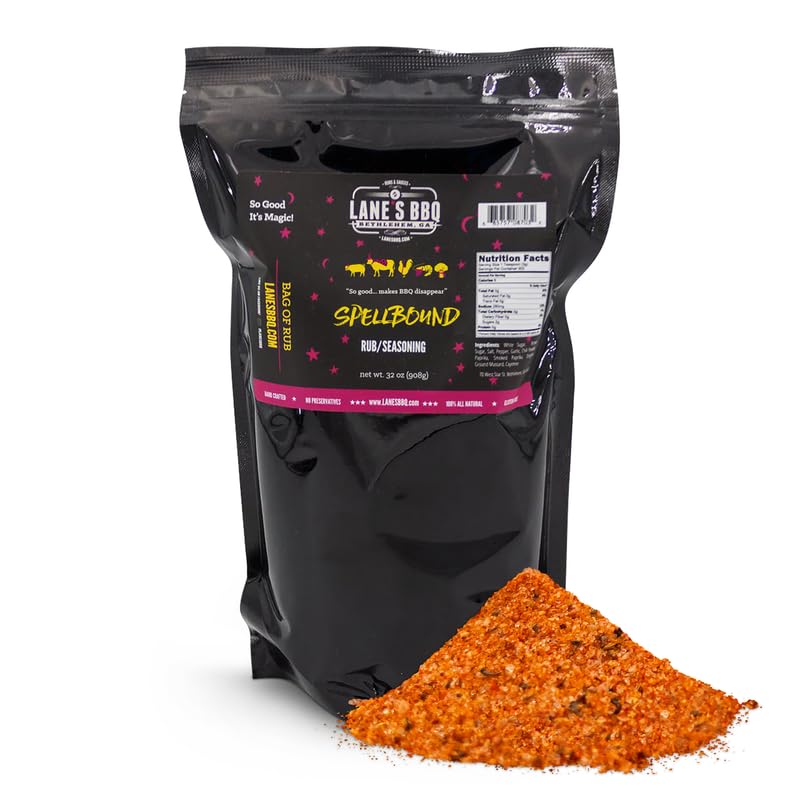 Lane's Spellbound Pork Rub Seasoning, All-Natural BBQ Seasoning Rib Rub, Premium Butt Rub Seasoning & Sweet BBQ Rubs for Smoking, Made in USA, 2 Lbs