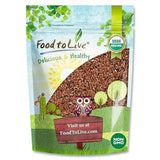 Food to Live Organic Dry Roasted Whole Brown Flax Seeds, 1 Pound - Oven Toasted, Non-GMO, Great for Smoothies, Salads, Granola and Baking. Vegan