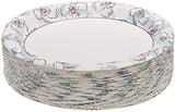 Glad 600-Count Round Paper Plates, 10 Inch Blue Flower Design, 50 Ct x 12 Pack of Heavy Duty Soak Proof Cut Resistant Microwave Safe Plates for Meals
