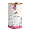 Blossom & Brew Floral Jasmine Delight Darjeeling Green Tea with Pure Jasmine Buds(2.46oz) - Aromatic Whole Leaf Blend from India - Floral Flavor, Low