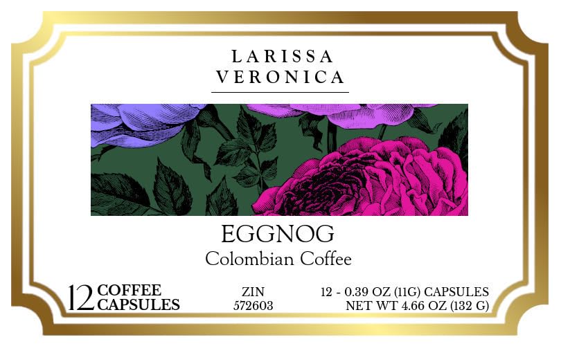 Eggnog Colombian Coffee (Single Serve K-Cup Pods) (Gourmet, Naturally Flavored, Whole Coffee Beans) (12 pods, ZIN: 572603) - 3 Pack