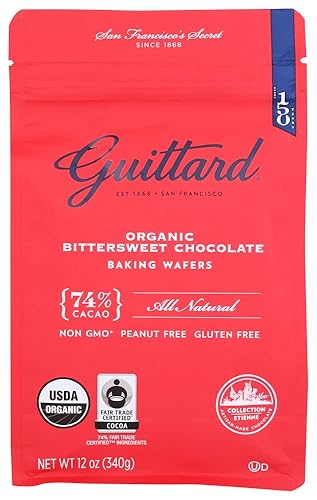 Guittard, Organic 74% Chocolate Baking Wafers, 12 Ounce