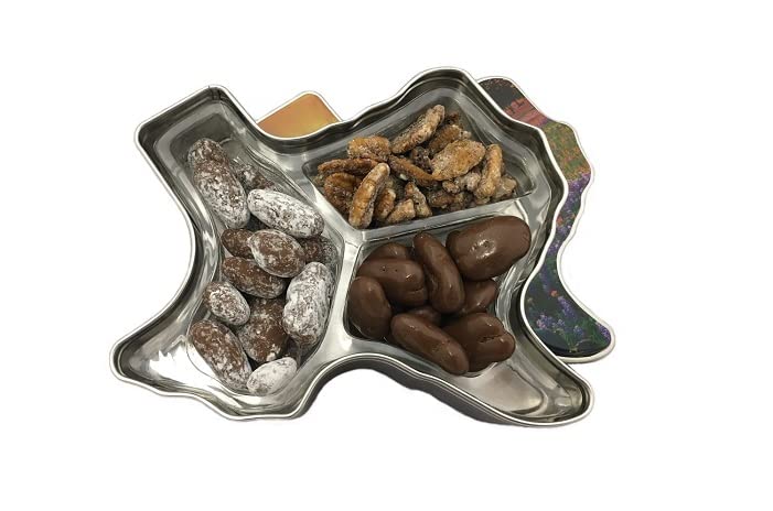 Texas Bluebonnet Pecan Gift Tin | Milk Chocolate Pecans | Chocolate Toffee Pecans | Cinnamon Pecans | 1 lb | Millican Pecan since 1888 | San Saba