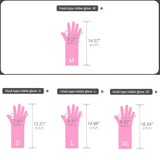 Myungjin Reusable Waterproof Non-Slip Dishwashing Household Cleaning Rubber Gloves with Hang-Dry Hook (4 Pairs/Medium)