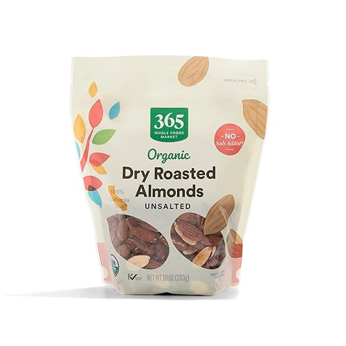 365 by Whole Foods Market, Organic Dry Roasted & Unsalted Almonds, 10 Ounce