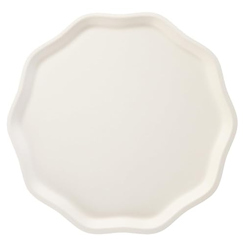 Bonjour Fte French Crme Compostable Dinner Plates | Sturdy Disposable Plates for Baby & Bridal Showers | Premium 10.5" Large Size, Pack of 8 |
