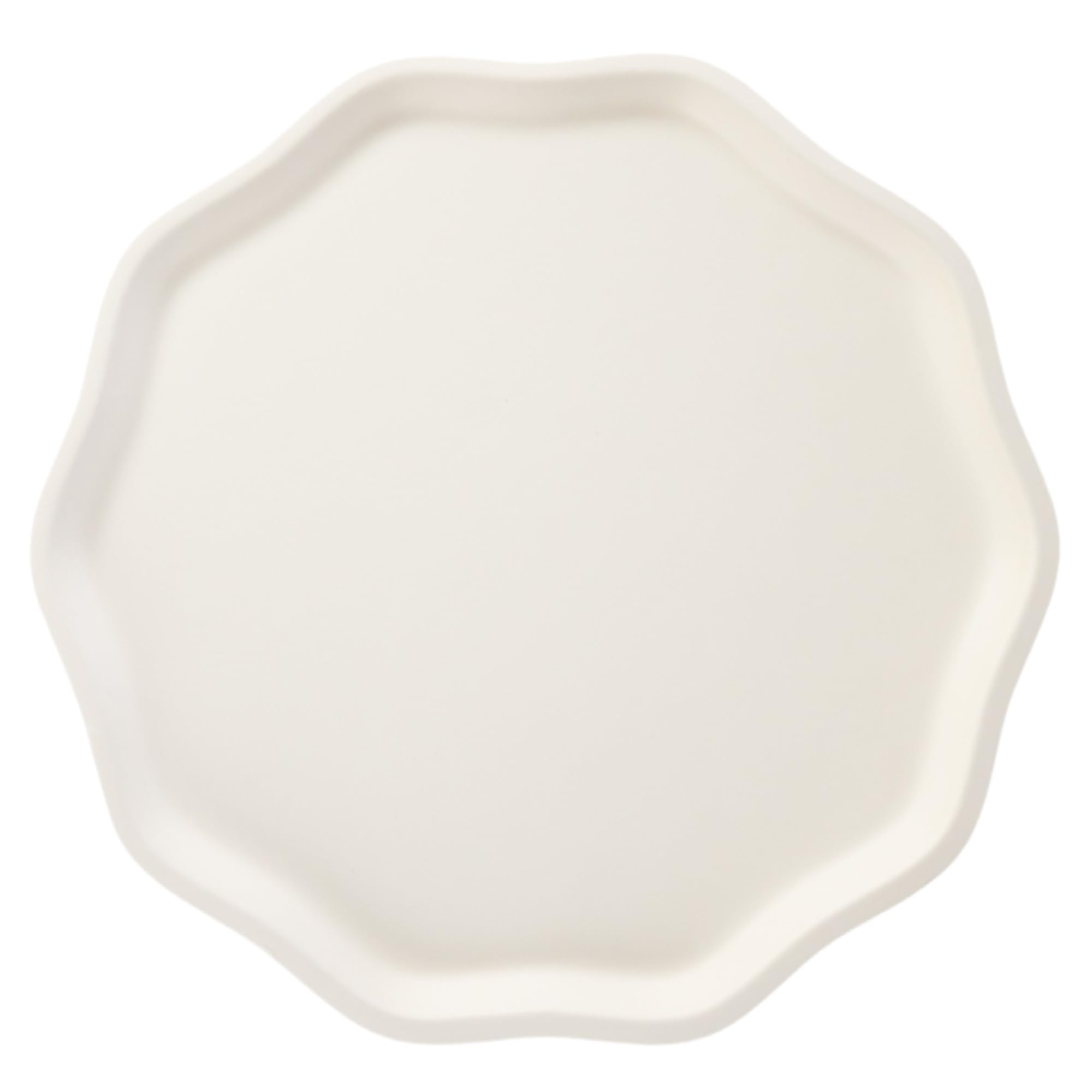 Bonjour Fte French Crme Compostable Dinner Plates | Sturdy Disposable Plates for Baby & Bridal Showers | Premium 10.5" Large Size, Pack of 8 |