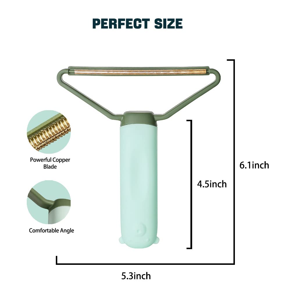 Pet Hair Remover Portable,Dual-Head Cleaner for Carpet, Car, and Fur?Carpet Cleaner?Reusable Lint Remover for Dogs and Cats,3 Color Options (Cyan)